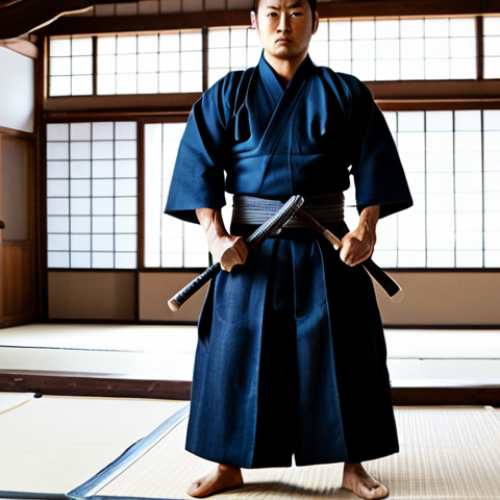 Home 8 A focused adult Kendoka, fully equipped in complete traditional *bogu* (Men, Kote, Do, Tare, Keikogi, Hakama), standing with a *shinai* in a traditional, minimalist dojo. The lighting is soft and ambient, highlighting the concentrated expression on their face as they embody the concept of *Shin-Gi-Tai*. The pose is natural and poised, reflecting deep discipline and mastery. Professional photography, high detail, perfect anatomy, correct proportions, natural pose, well-formed hands, proper finger count, safe for work, appropriate content, fully clothed, professional dress, modest clothing, family-friendly.