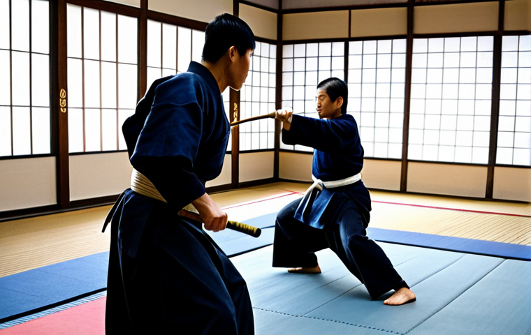 **

"A kendo practitioner, fully clothed in traditional bogu armor, practicing a strike with a shinai in a dojo. Focus on the intensity and concentration of the kendoka. Background includes training partners and traditional Japanese decor. Safe for work, appropriate content, professional martial arts photography, perfect anatomy, correct proportions, well-formed hands, proper finger count, natural pose, fully clothed, modest, family-friendly."

**