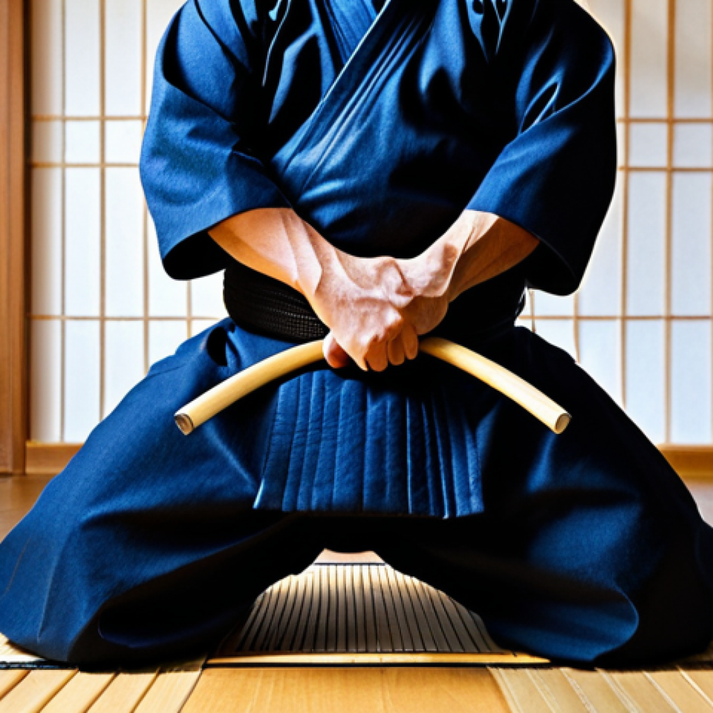 Modern Kendo Gear**

"A kendo practitioner fully clothed in a modern, lightweight *bogu*, demonstrating a *kamae* stance. The background is a brightly lit dojo with a wooden floor. Focus on the advanced materials and design of the *men* and *do*. Safe for work, appropriate content, professional sporting image, perfect anatomy, correct proportions, well-formed hands, modest attire."

**