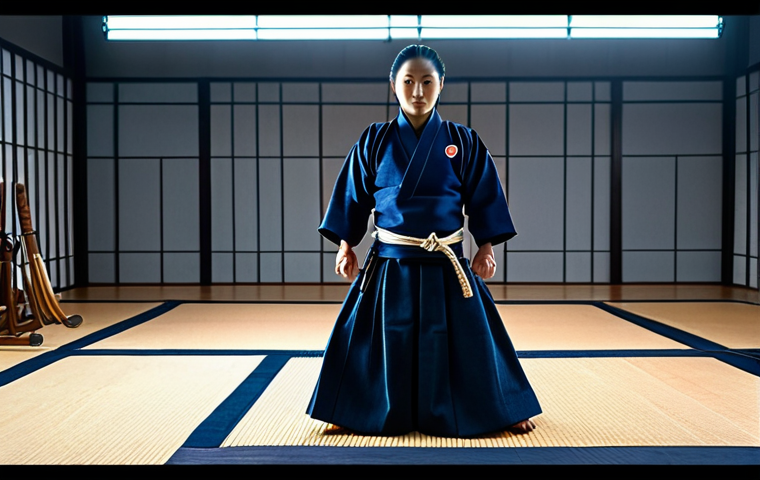 검도 유명 사범 인터뷰 - Kendo Training Session**

"A kendo sensei demonstrating Kihon techniques to students in a dojo, full...