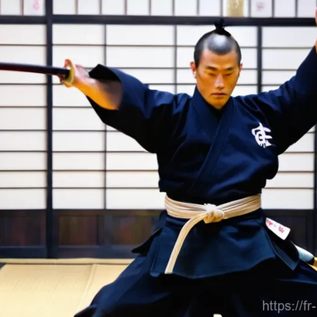 검도 심판 채점 기준 - **Prompt:** A dynamic, low-angle shot of a male Kendo practitioner (kenshi) mid-strike, demonstratin...
