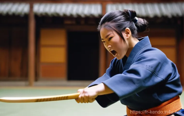 검도 심판 채점 기준 - **Prompt:** A dynamic, low-angle shot of a male Kendo practitioner (kenshi) mid-strike, demonstratin...