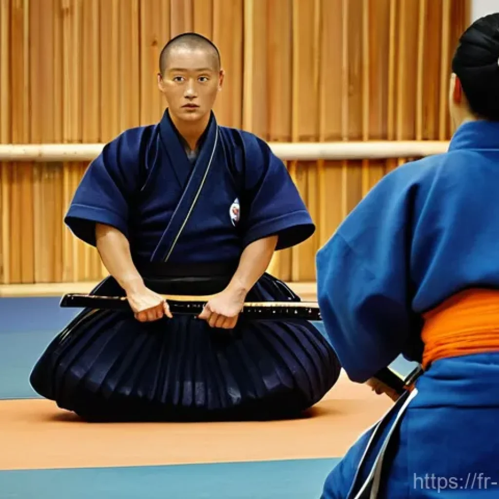 검도 대회 추천 장소 - **Prompt 1: Elite Kendo Competition at a Modern CREPS Facility**
    "A dynamic, high-angle shot cap...