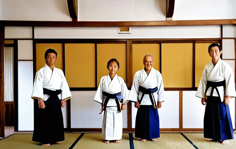 검도의 철학과 정신 - **Prompt 2: Dynamic Kendo Practice with Respectful Engagement**
    "Two male Kendoka of different g...