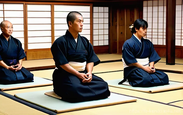 검도 교습소 창업 - **Prompt:** "A dynamic and focused Kendo training session in a vibrant dojo. A diverse group of adul...