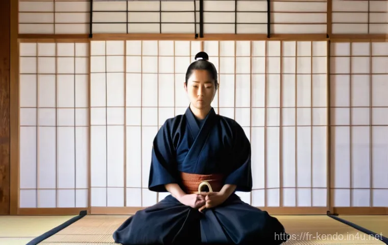 검도 다이어리 제작 - **Prompt:** A focused Kendo practitioner, gender-neutral and adult, dressed in full protective bogu ...