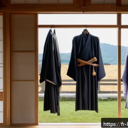 검도 장비 방수 팁 - A detailed close-up of a well-maintained kendo bogu set drying naturally indoors near a large open w...